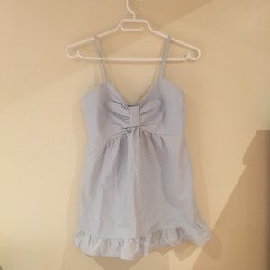 White and blue bow styled tank top